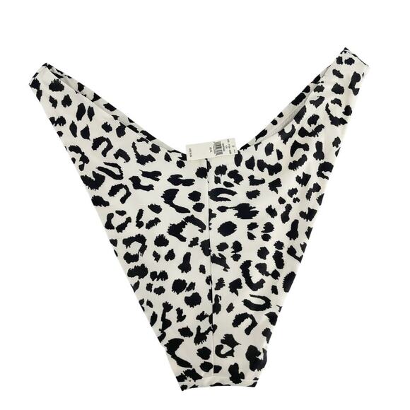 Aerie Super High Cut Cheekiest Bikini Bottom in White Black Leopard XL New NWT - Picture 4 of 5